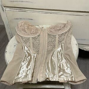 Vintage 34B Lace and Satin Bustier Corset